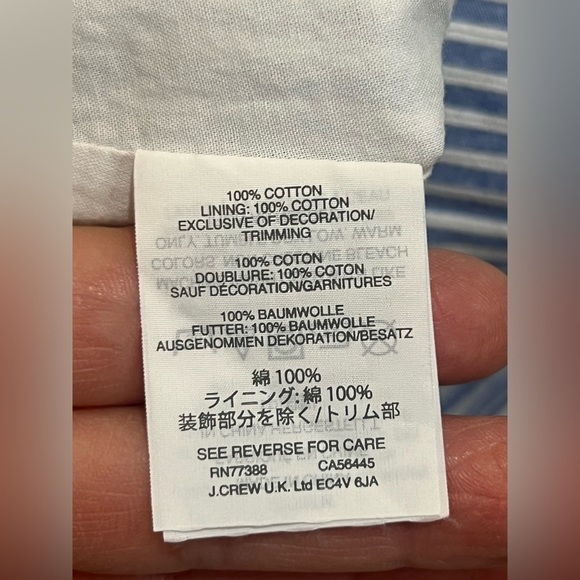 J.Crew Embroidered Pineapple Striped Tiered Midi Skirt Blue White Size XS - Picture 13 of 15